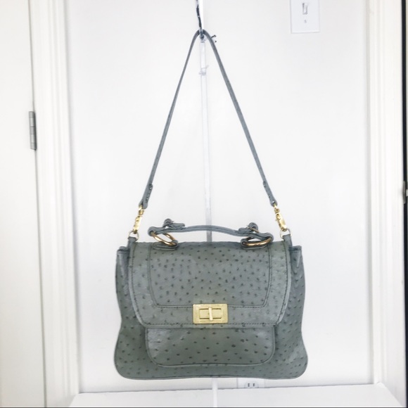 REBECCA MINKOFF Ostrich Embossed Leather Satchel - Picture 8 of 8